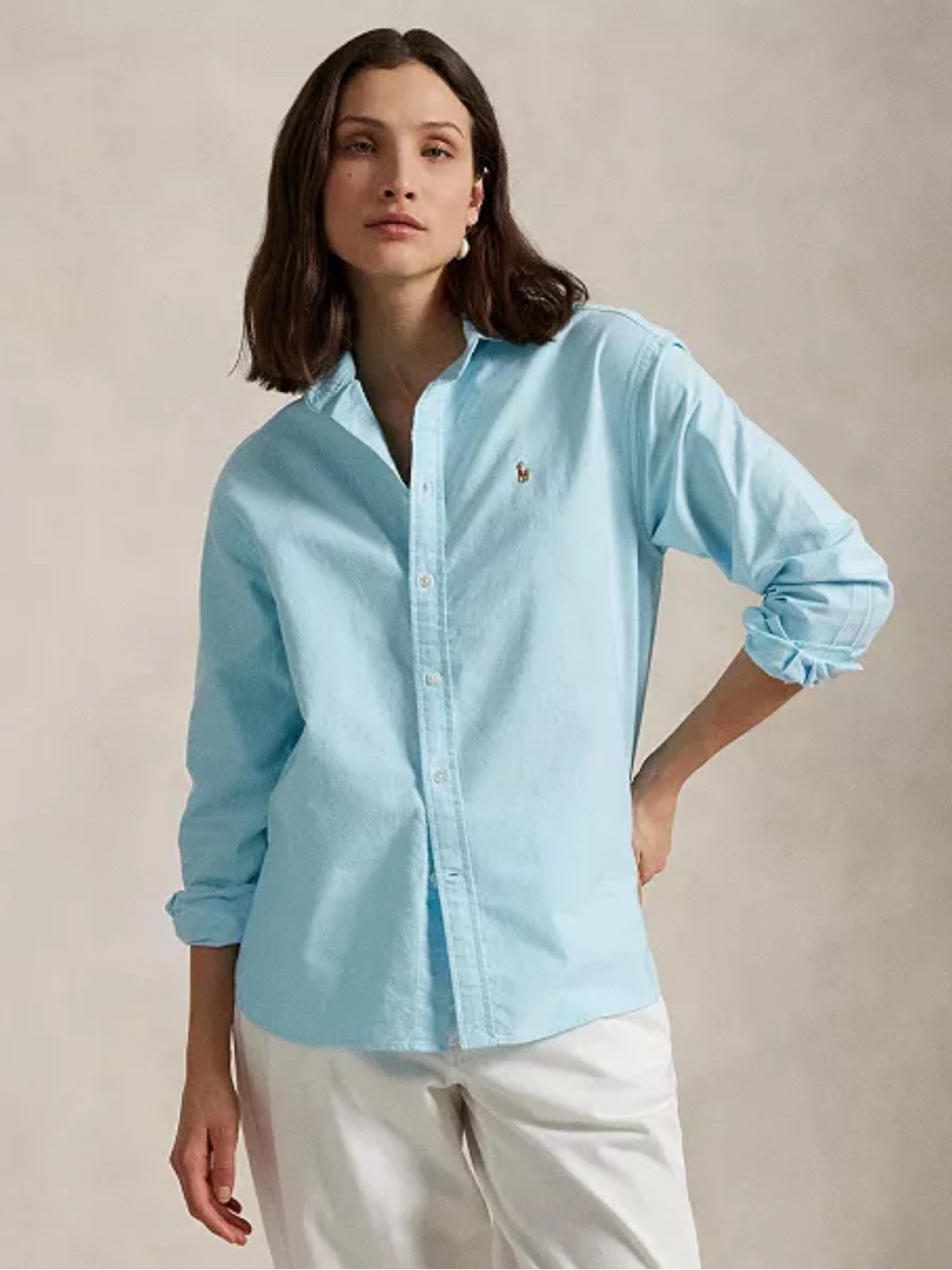 Polo By Ralph Lauren Sky Blue Women’s Button-Down Oxford Shirt